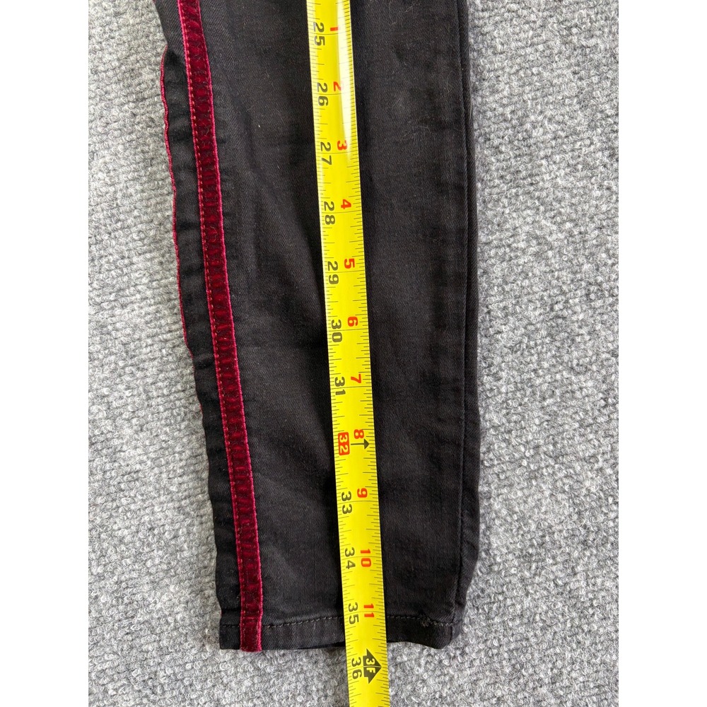7 For All Mankind b(air) High Waist Ankle Skinny Jeans Black Velvet Stripe 24 - Picture 5 of 10